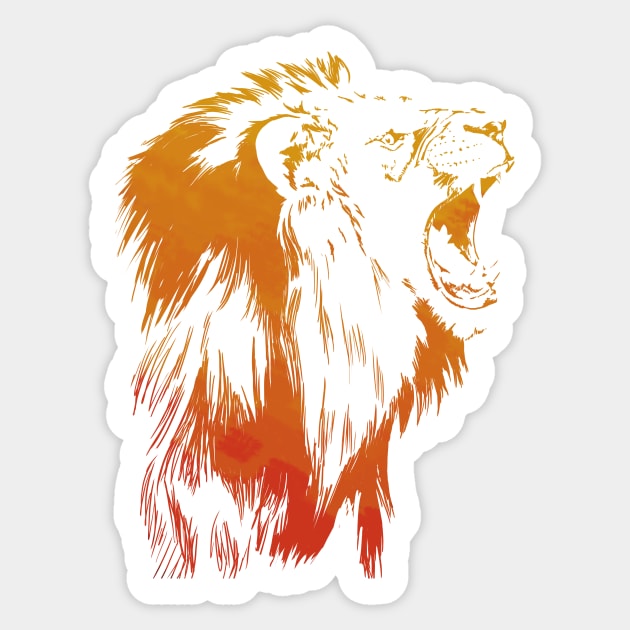 Roaring Lion Sticker by polliadesign